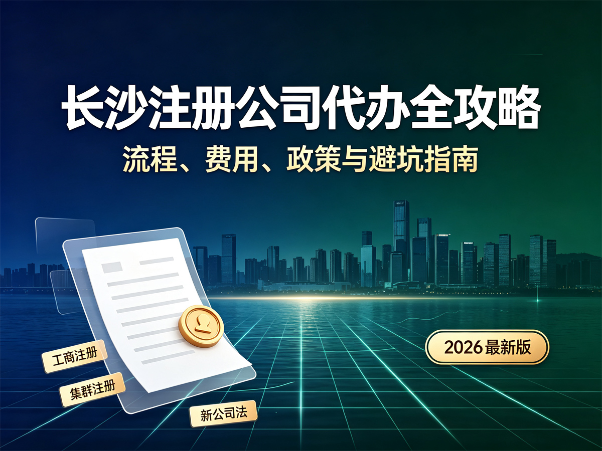 长沙注册公司代办全攻略：流程、费用、政策与避坑指南（2026 最新版）